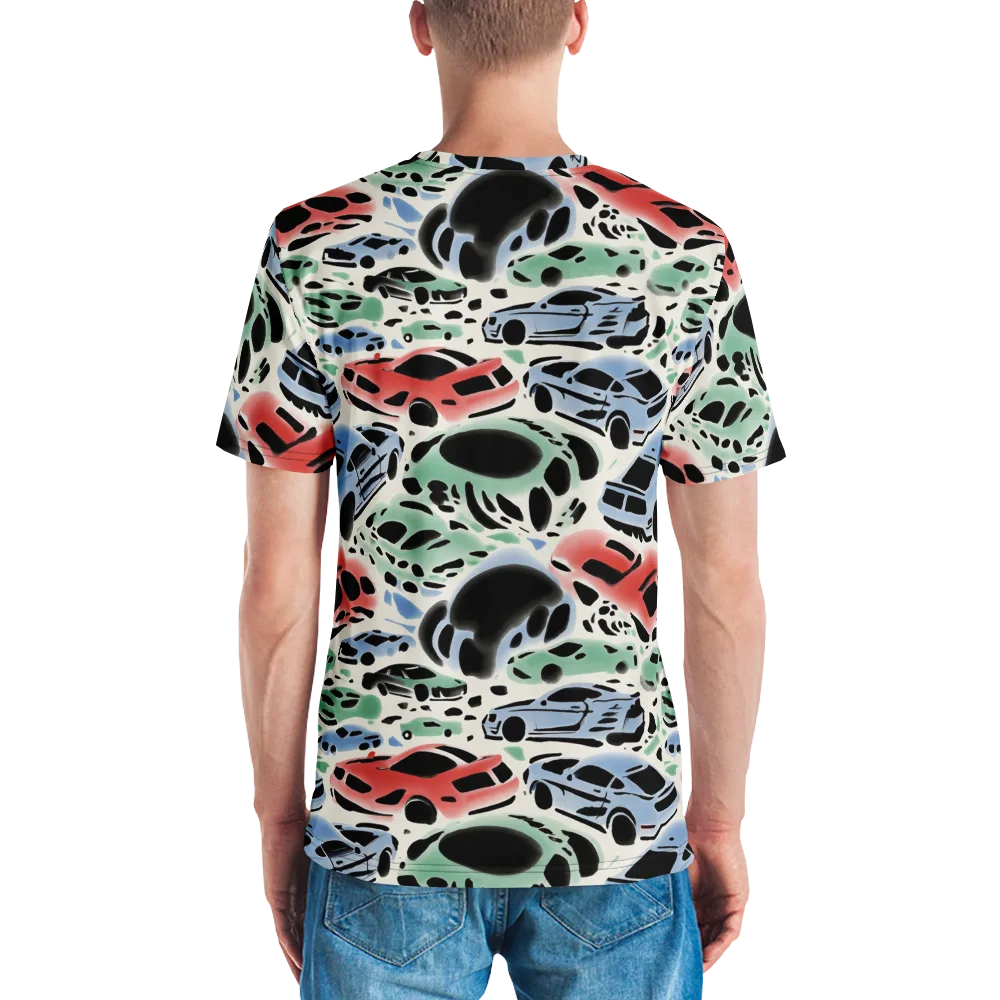 Neon Pit Lane on Men's Crew Neck T-Shirt — Back