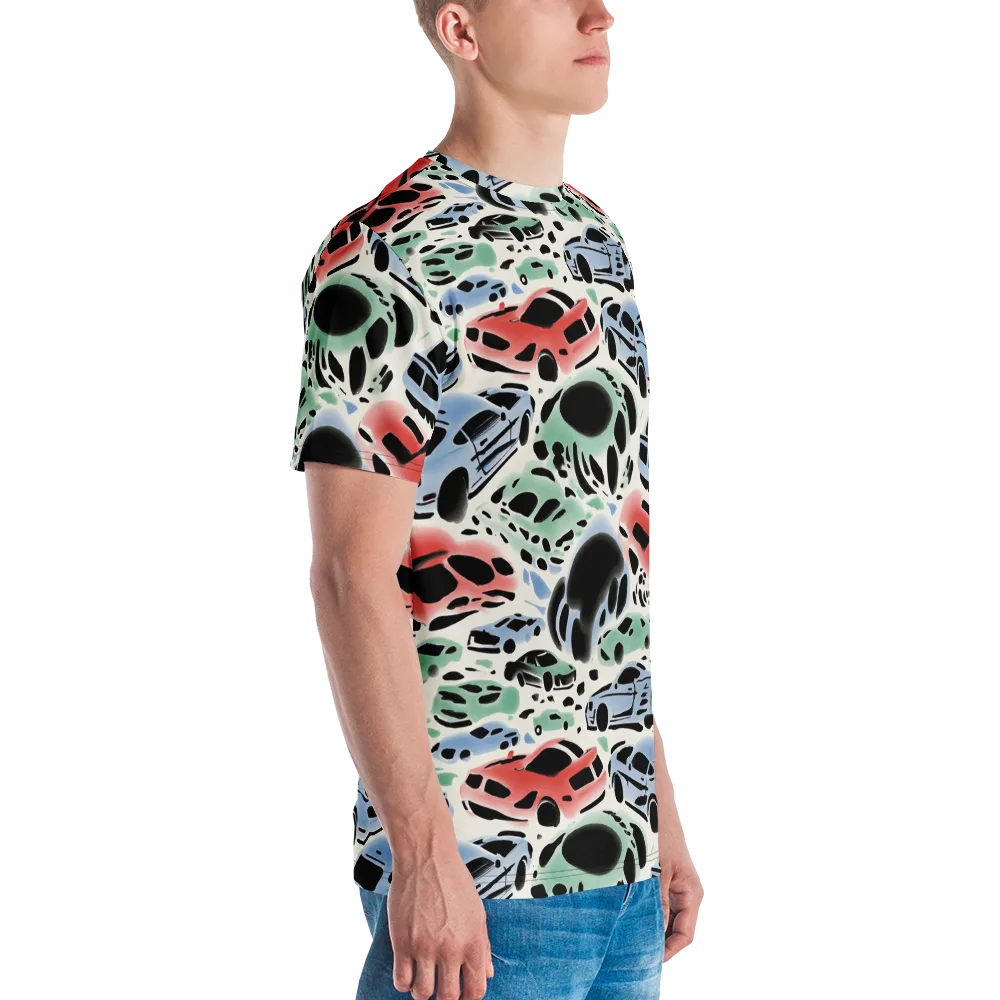Neon Pit Lane on Men's Crew Neck T-Shirt — Right