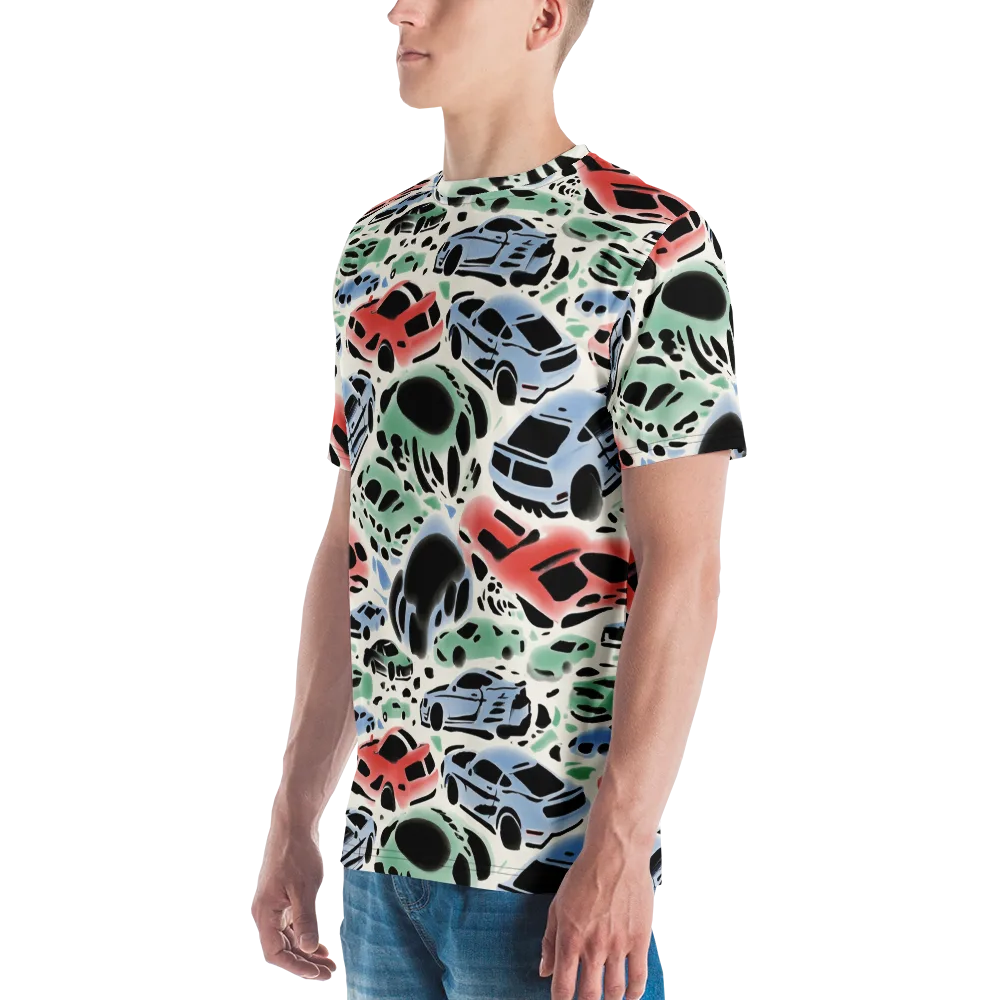 Neon Pit Lane on Men's Crew Neck T-Shirt — Left