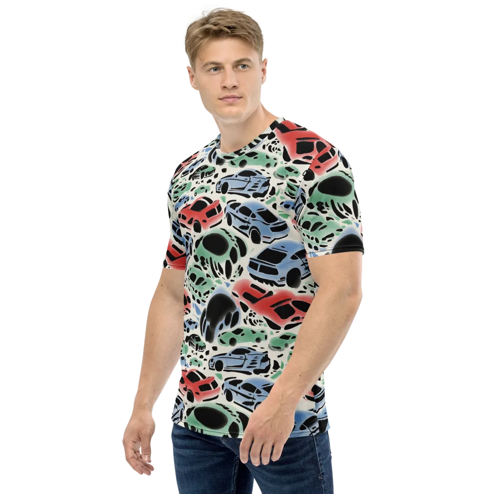 Neon Pit Lane on Men's Crew Neck T-Shirt — Left