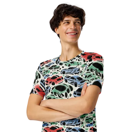 Neon Pit Lane on a Men's Crew Neck T-Shirt