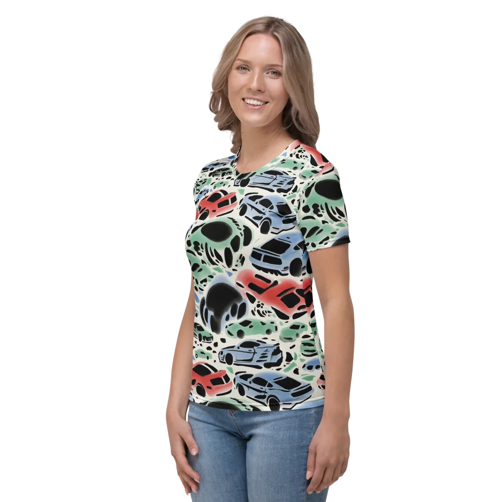 Neon Pit Lane on Women's Crew Neck T-Shirt — Left