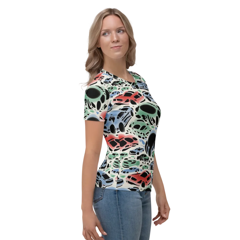 Neon Pit Lane on Women's Crew Neck T-Shirt — Right