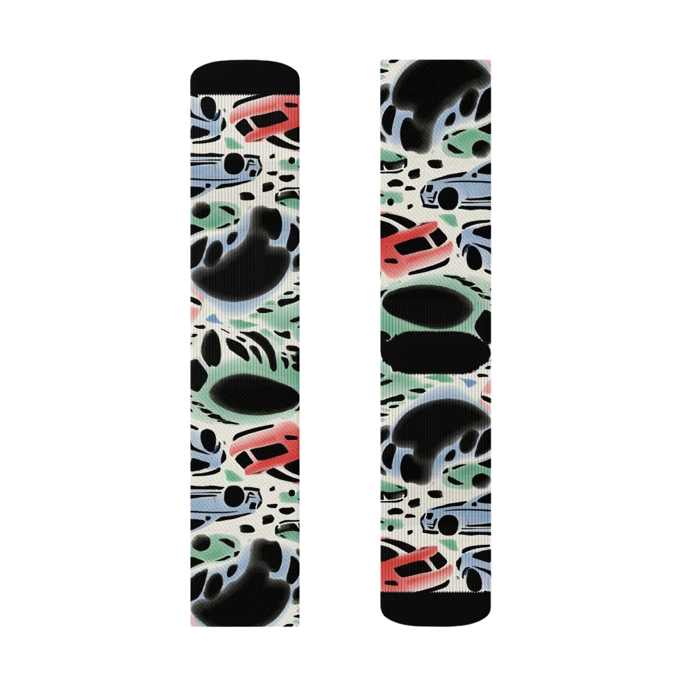 Neon Pit Lane on Socks — Left Sock