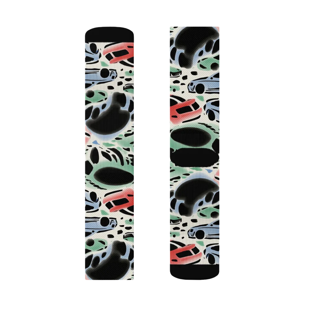 Neon Pit Lane on Socks — Right Sock