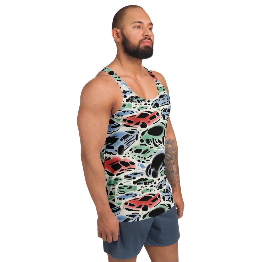 Neon Pit Lane on Men's Tank Top — Right Front