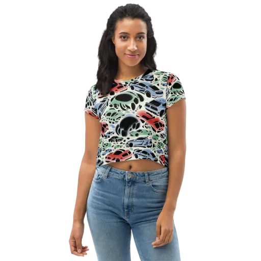 Neon Pit Lane on a Crop Tee