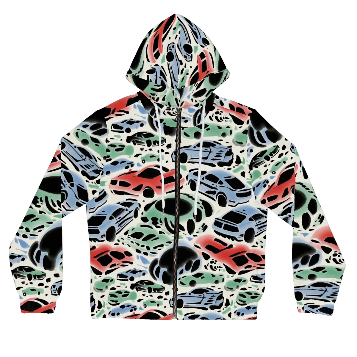 Neon Pit Lane on Women's Full-Zip Hoodie — Front