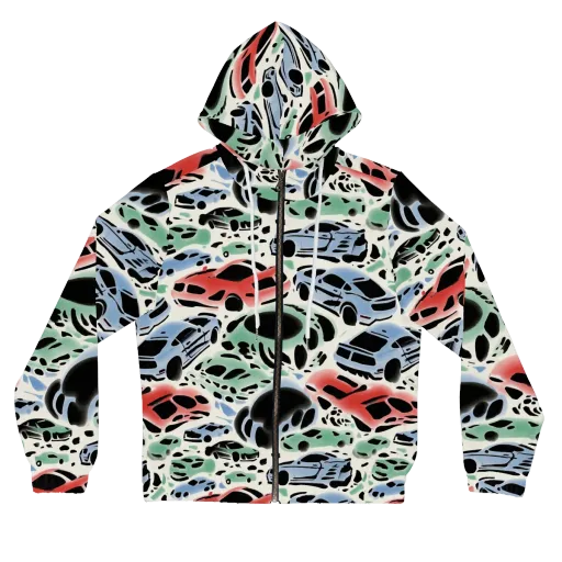 Neon Pit Lane on a Women's Full-Zip Hoodie