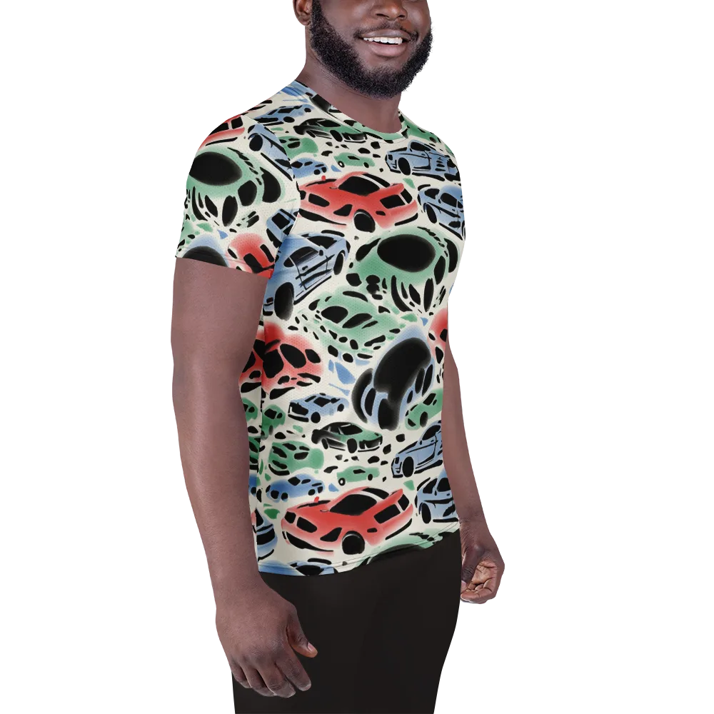 Neon Pit Lane on Men's Athletic T-Shirt — Right