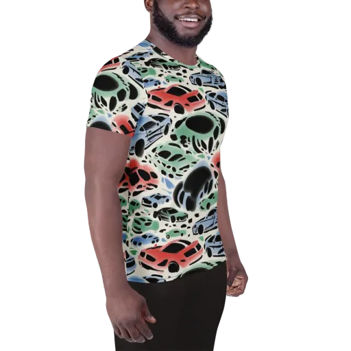 Neon Pit Lane on a Men's Athletic T-Shirt