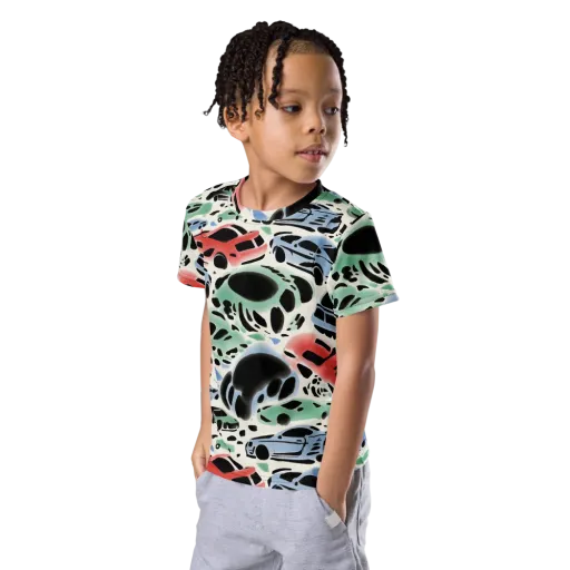 Neon Pit Lane on a Kids Crew Neck T-Shirt