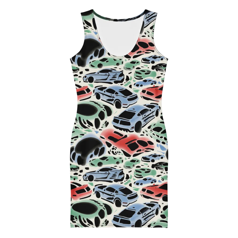 Neon Pit Lane on Bodycon Dress — Front