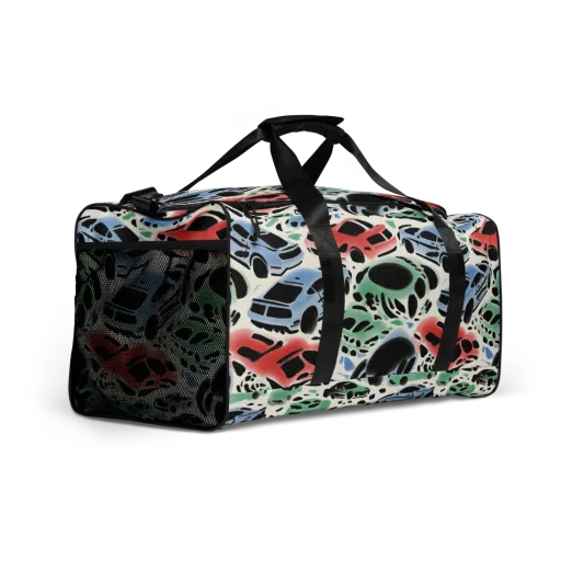 Neon Pit Lane on a Duffle Bag