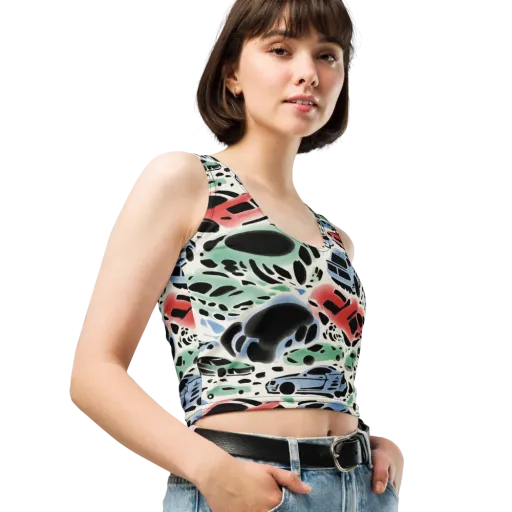 Neon Pit Lane on a Crop Top