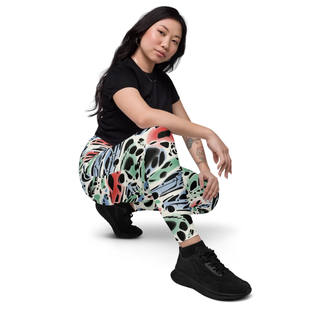 Neon Pit Lane on Leggings with Pockets — Right Front