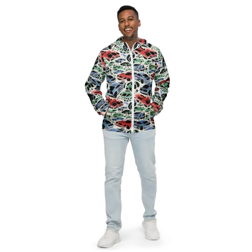 Neon Pit Lane on a Men's Windbreaker