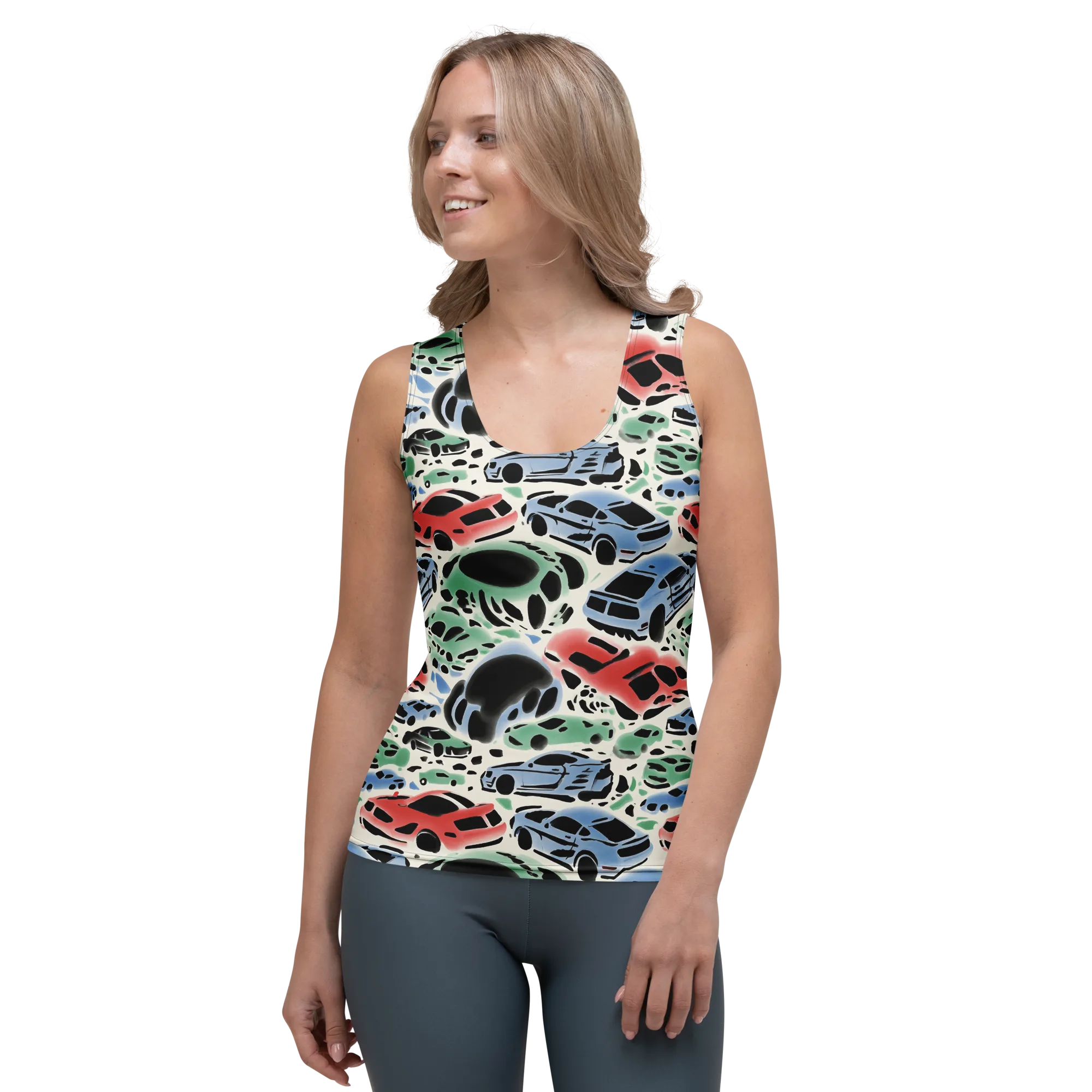 Neon Pit Lane on Women's Tank Top — Front
