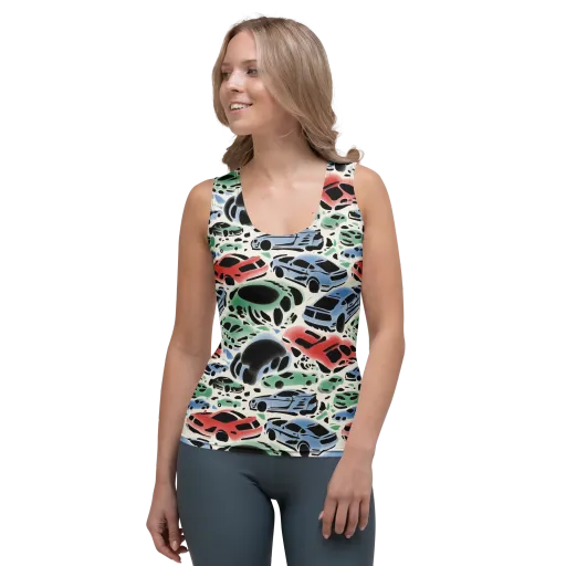 Neon Pit Lane on a Women's Tank Top