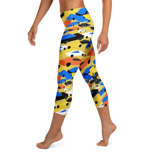 Neon Traffic on a Capri Leggings
