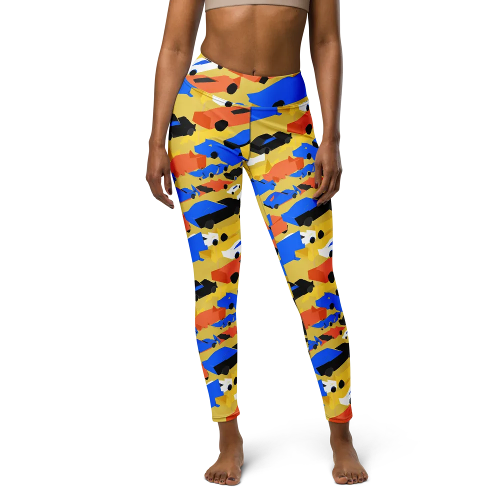 Neon Traffic on Yoga Leggings — Front