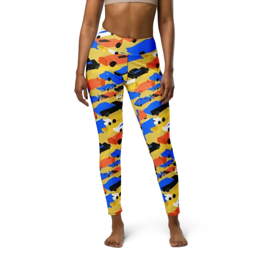 Neon Traffic on a Yoga Leggings