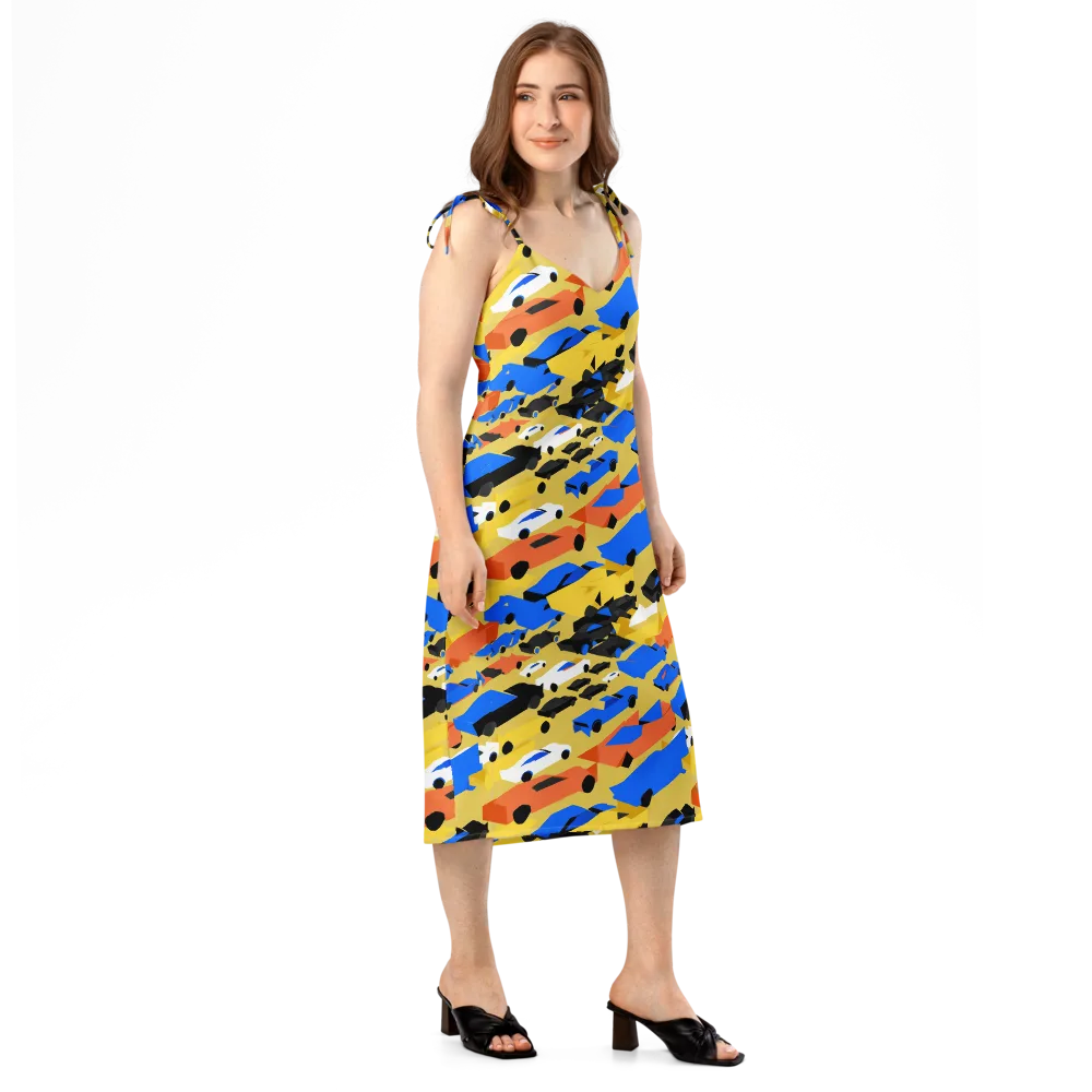 Neon Traffic on Slip Dress — Right Front