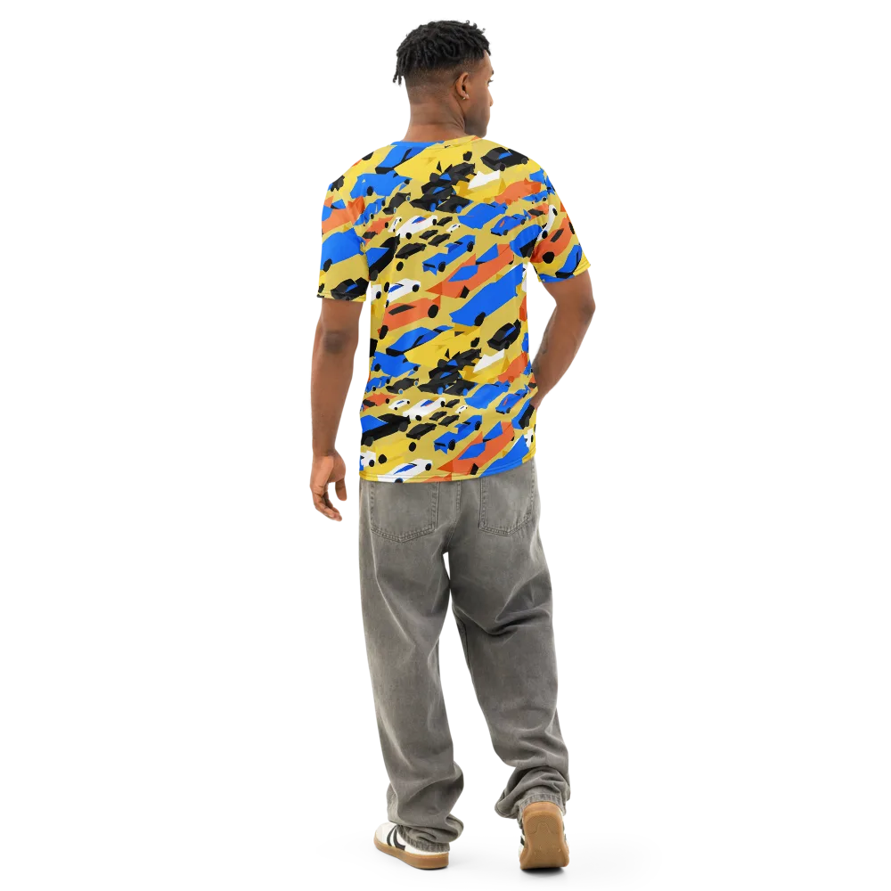 Neon Traffic on Men's Cotton Crew Neck T-Shirt — Back