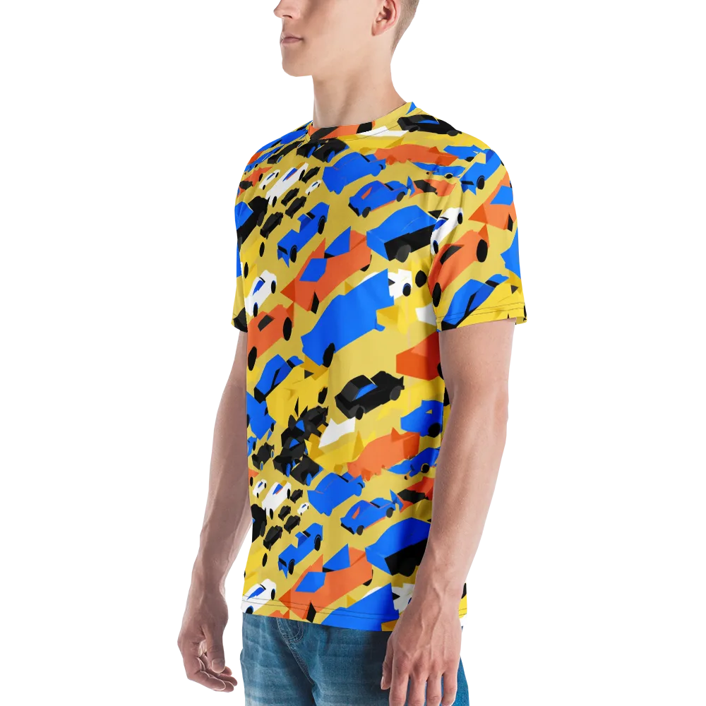 Neon Traffic on Men's Crew Neck T-Shirt — Left