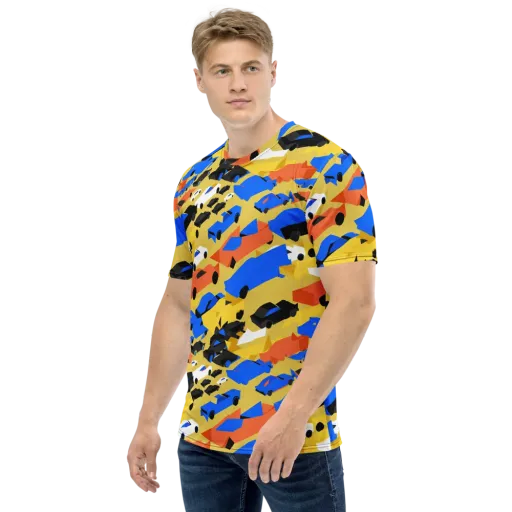 Neon Traffic on a Men's Crew Neck T-Shirt
