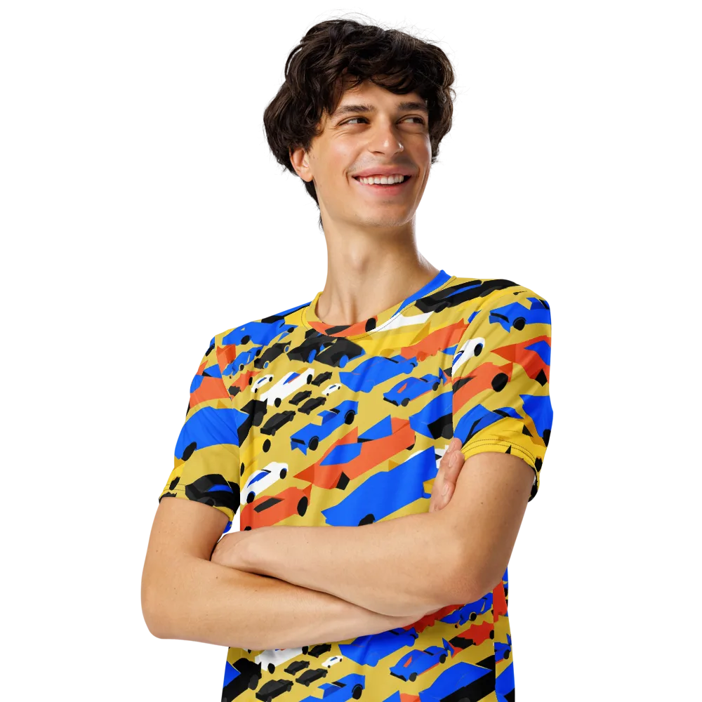 Neon Traffic on Men's Crew Neck T-Shirt — Left Front