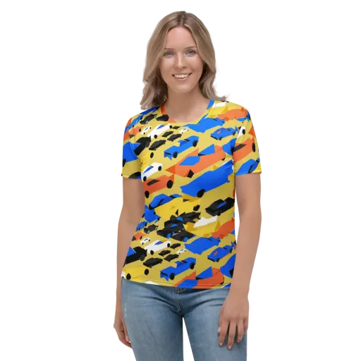 Neon Traffic on a Women's Crew Neck T-Shirt