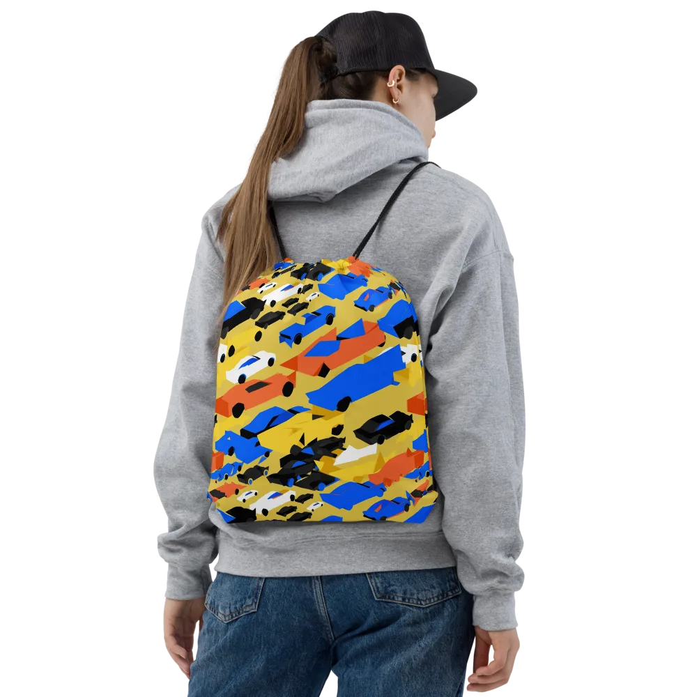 Neon Traffic on Drawstring Bag — Front