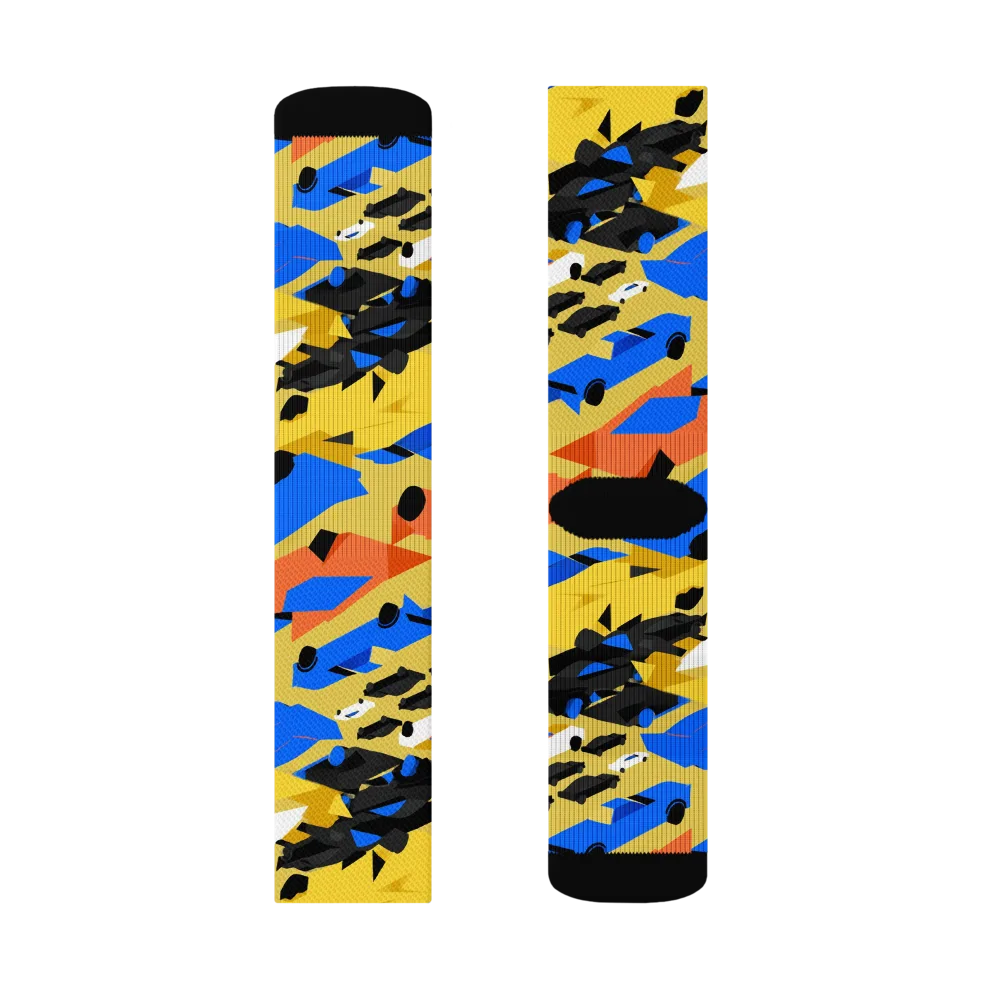 Neon Traffic on Socks — Right Sock