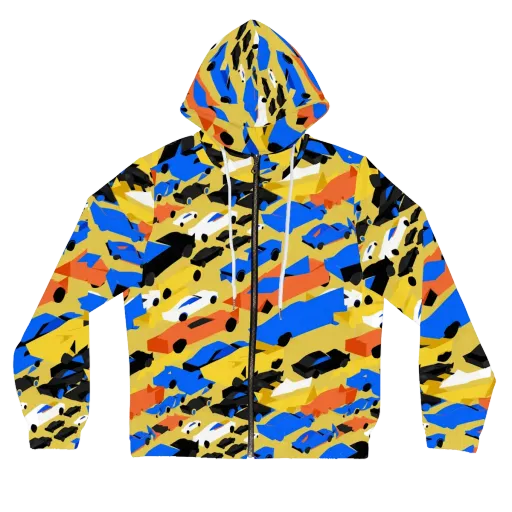 Neon Traffic on a Women's Full-Zip Hoodie