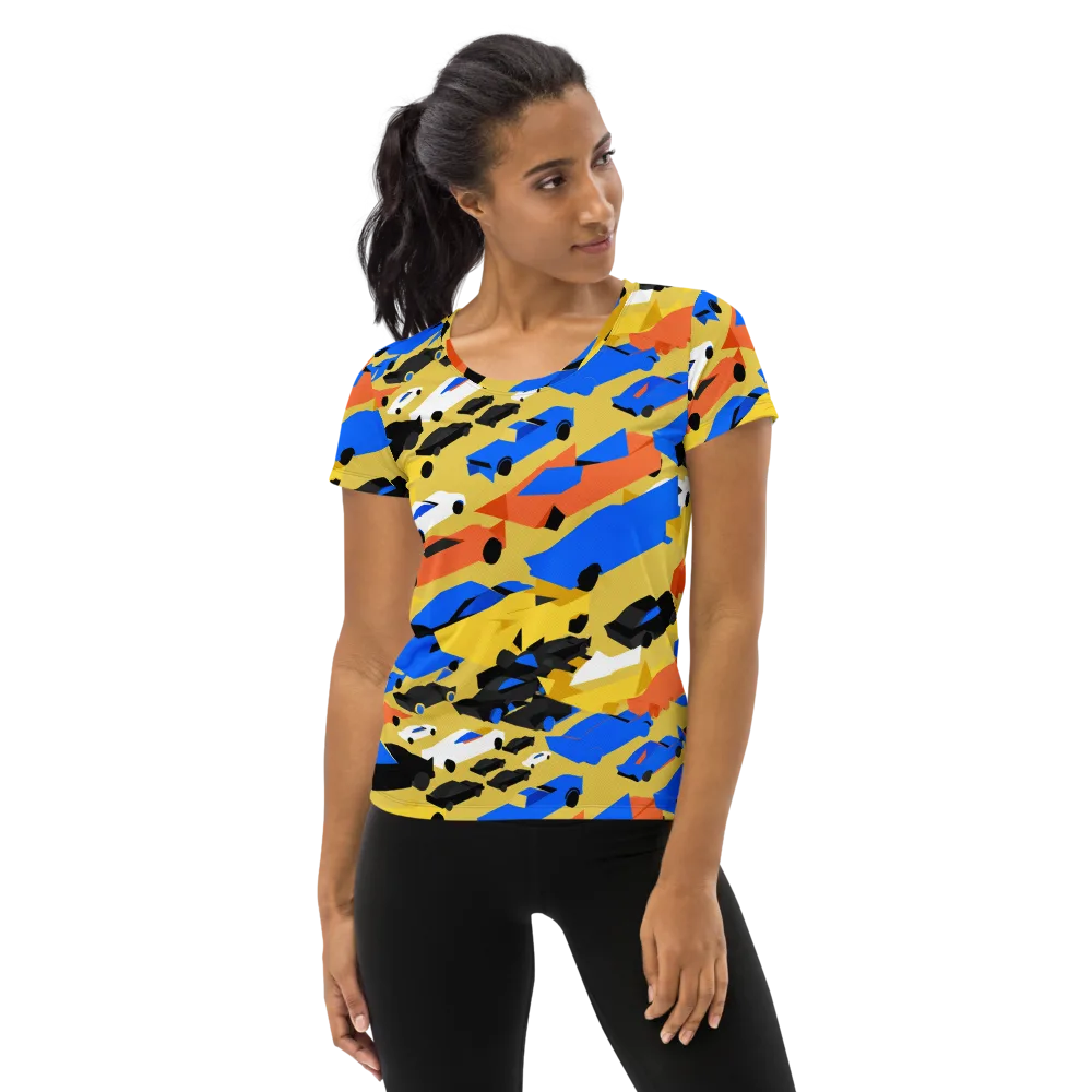 Neon Traffic on Women's Athletic T-Shirt — Front