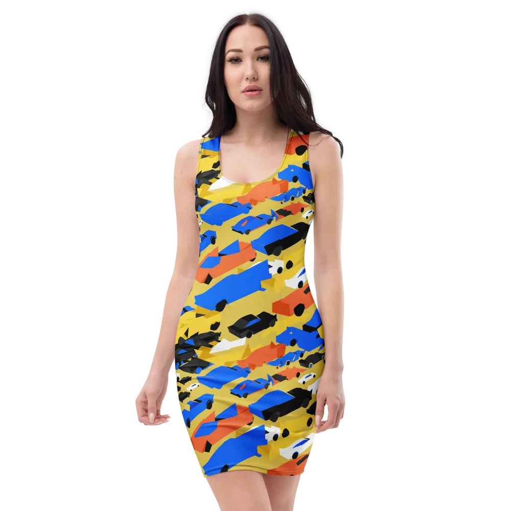 Neon Traffic on Bodycon Dress — Front