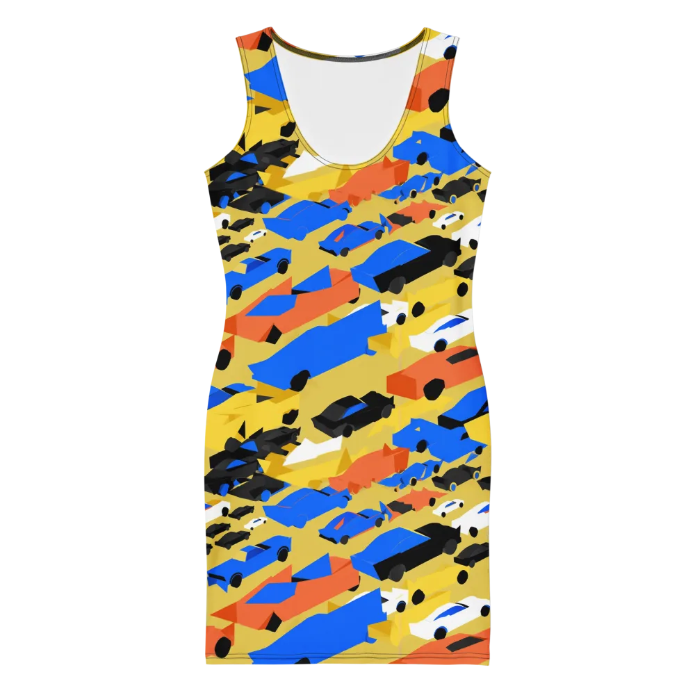 Neon Traffic on Bodycon Dress — Front
