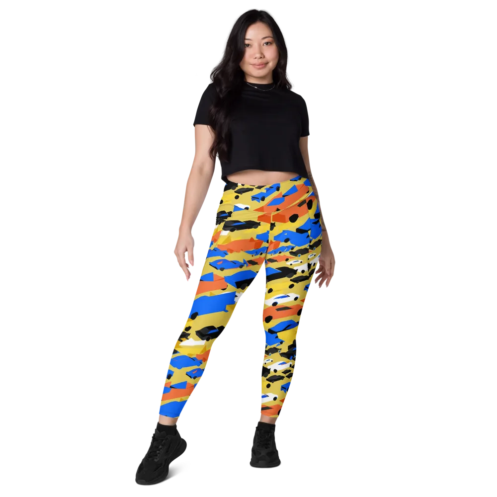 Neon Traffic on Leggings with Pockets — Front
