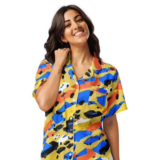Neon Traffic on a Women's Short Sleeve Pajama Top