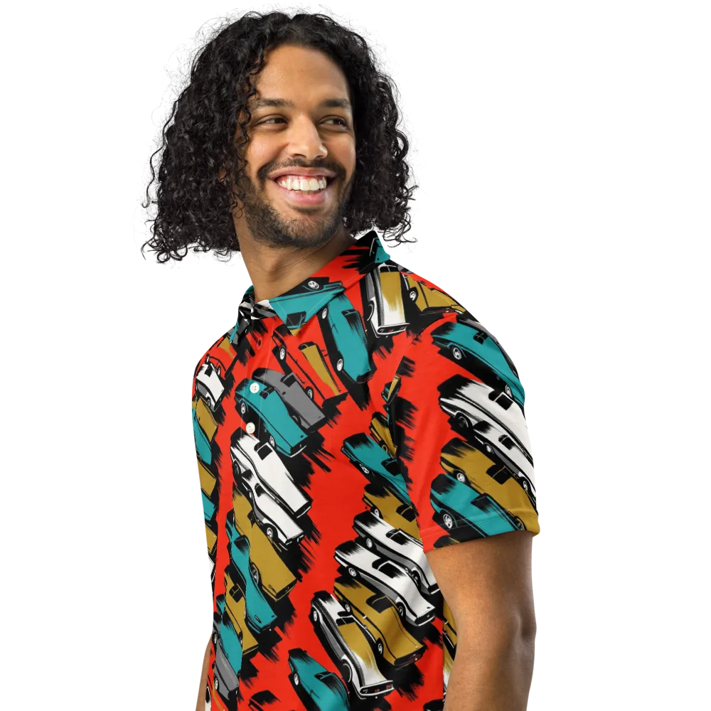 Chrome Riviera on Men's Slim Fit Polo Shirt — Left Front
