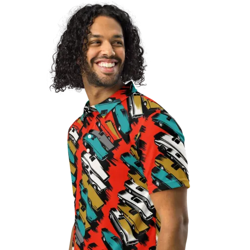 Chrome Riviera on a Men's Slim Fit Polo Shirt