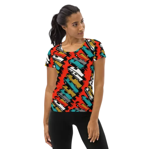 Chrome Riviera on a Women's Athletic T-Shirt
