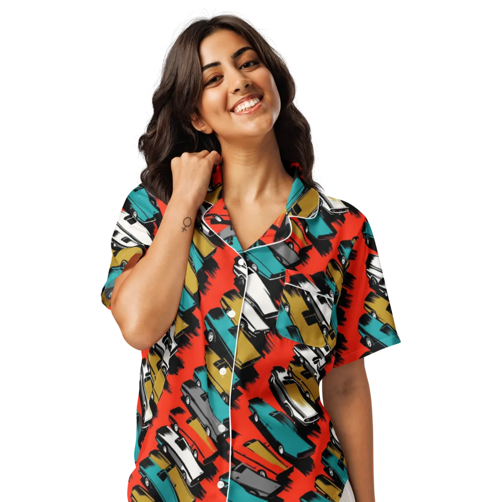 Chrome Riviera on Women's Short Sleeve Pajama Top — Front
