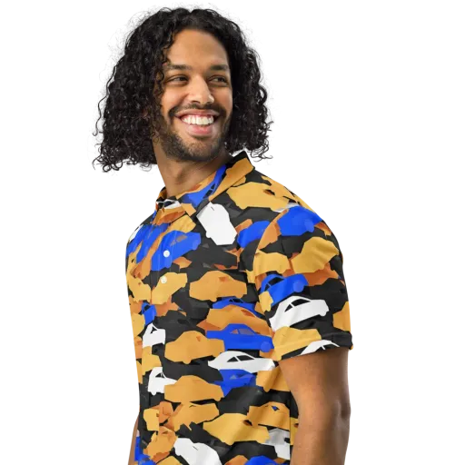Traffic Jam Royale on a Men's Slim Fit Polo Shirt