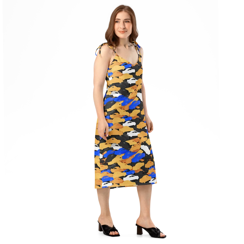 Traffic Jam Royale on Slip Dress — Right Front