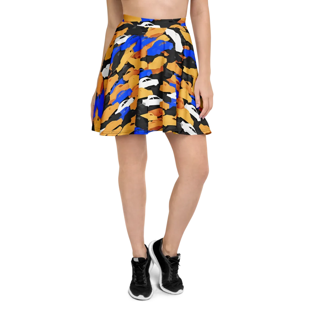 Traffic Jam Royale on Skater Skirt — Front