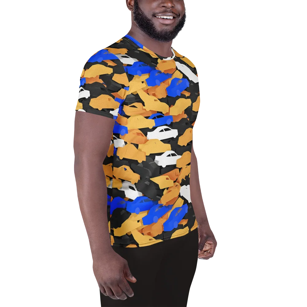 Traffic Jam Royale on Men's Athletic T-Shirt — Right