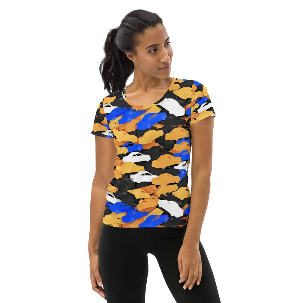 Traffic Jam Royale on Women's Athletic T-Shirt — Front