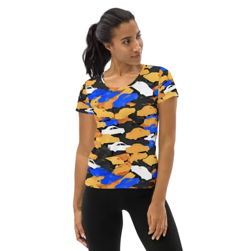 Traffic Jam Royale on a Women's Athletic T-Shirt